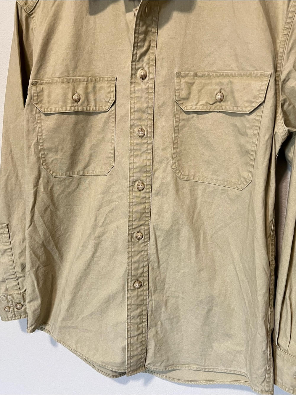 L.L. Bean Men's Khaki Button-Down Work Shirt - Traditional Fit - Picture 4 of 10